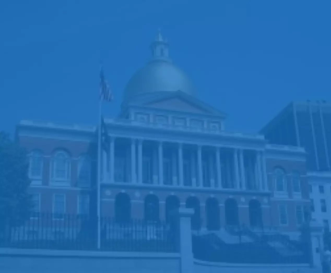 town of plymouth state house massachusetts blue